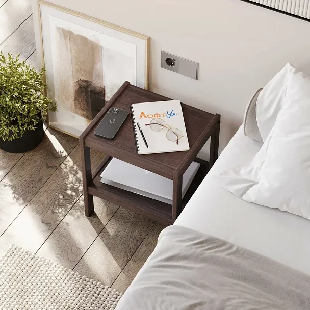 Тумба прикроватная деревянная Мечта, сосна, цвет палисандр - Вид 4