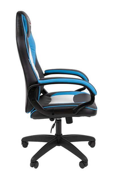 Кресло Chairman game 16 Россия экокожа черный/голубой/белый - Вид 3