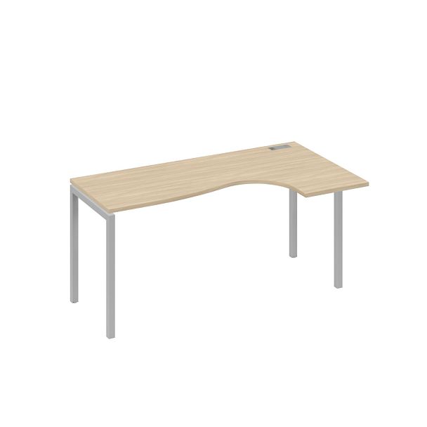 Стол эргономичный правый "Классика" на металлокаркасе DUE A4 А4 Б2 036 БП дуб скандинавский / металлокаркас серый - Вид 1