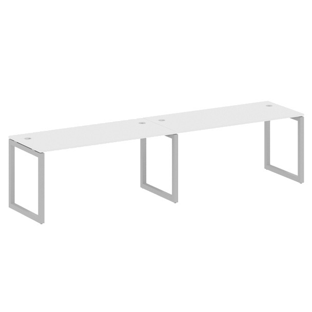 Metal System Quattro Р. ст. на 2 раб. места на О-образном м/к 50БО.СМ-2.4 Белый/Серый металл 3200*720*750 - Вид 1