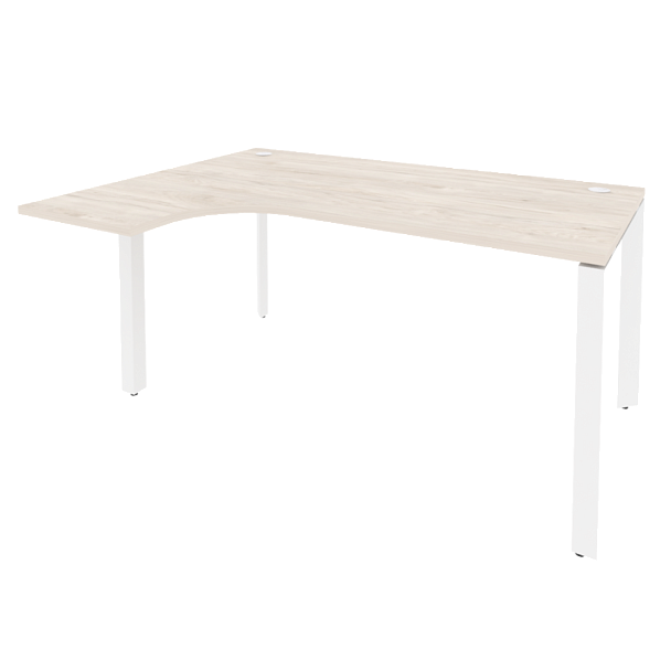 Onix Стол эргономичный левый на П-образном м/к O.MP-SA-4 (L) Денвер светлый/Белый металл 1580*1180*750 (800/460) - Вид 1
