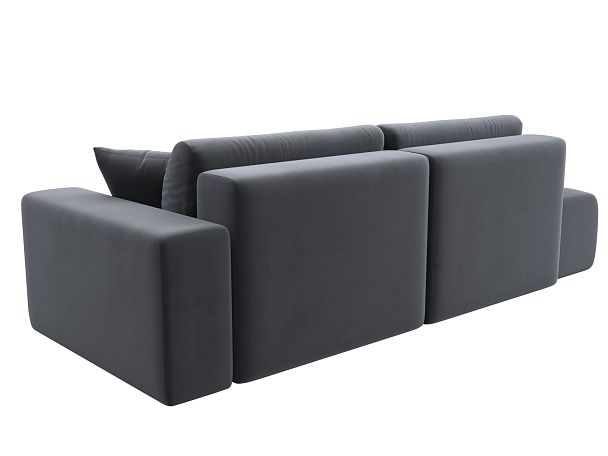 Диван прямой Лига-036 Модерн подлокотник справа Велюр серый - Вид 5