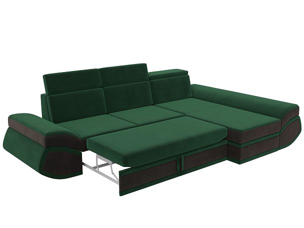 Диван угловой Лига-032 правый угол Велюр зеленый - Вид 7