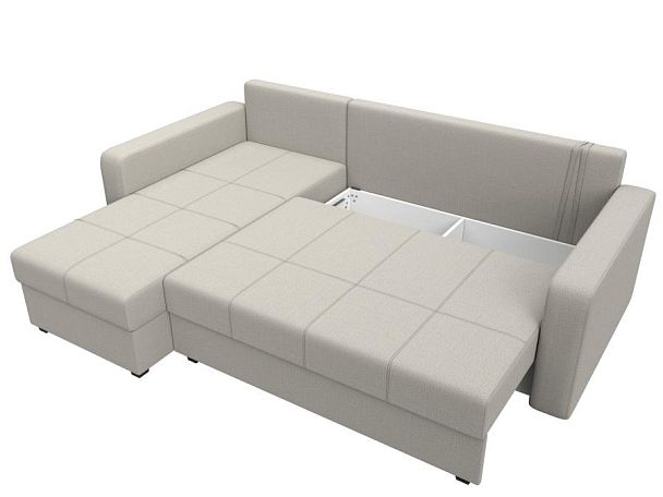 Диван угловой Ливерпуль Лайт левый угол Рогожка бежевый - Вид 7