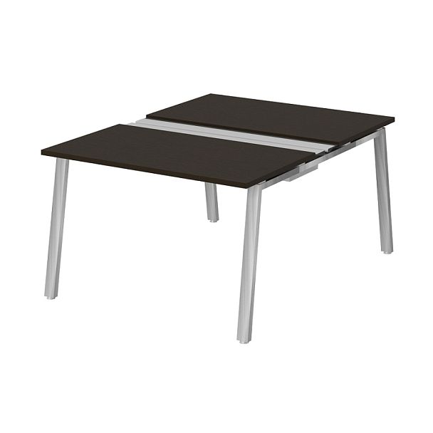 Рабочая станция на металлокаркасе с щетками и лотком "Столы для персонала"  ПК-ТНП-СР120Х160Н2/МКА/БЭ/КК-В2-227 дуб ферраре - Вид 1