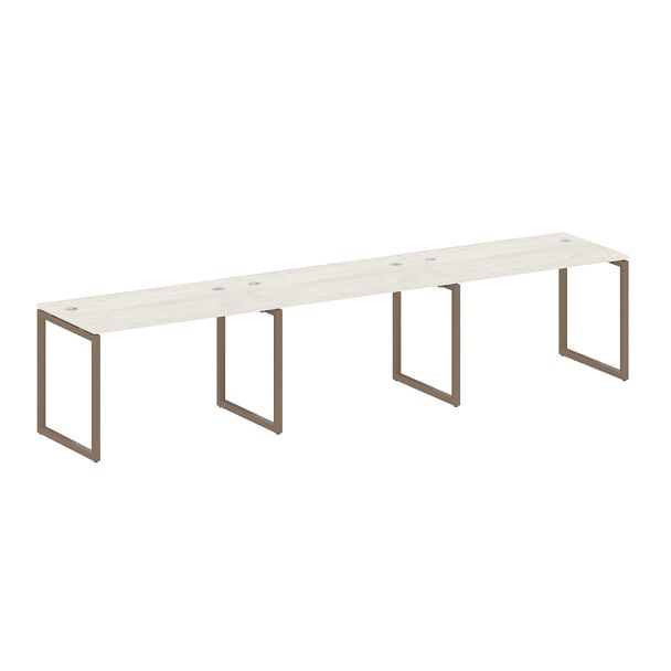 Metal System Quattro Р. ст. на 3 раб. места на О-образном м/к 40БО.СМ-3.2 Дуб наварра/Мокко металл 3600*720*750 - Вид 1