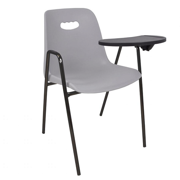 Стул Venezia (4 ножки с подлокотниками + столик TLT), каркас черный, серый, РП+ИК - Вид 1