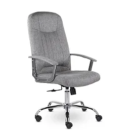 Кресло офисное "Бостон", CH-277, хром, ткань, серый (M-02) - Фото предпросмотра