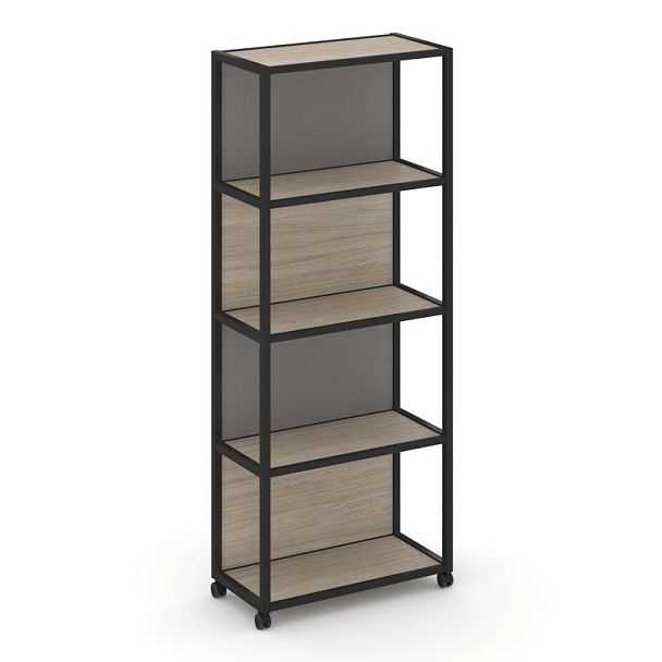 Shelf Mobile Стеллаж 5 уровней 1 секция VR.LT-STK-504.12 Дуб Аттик/Металл Черный/W-11 1200*400*2000 - Вид 2