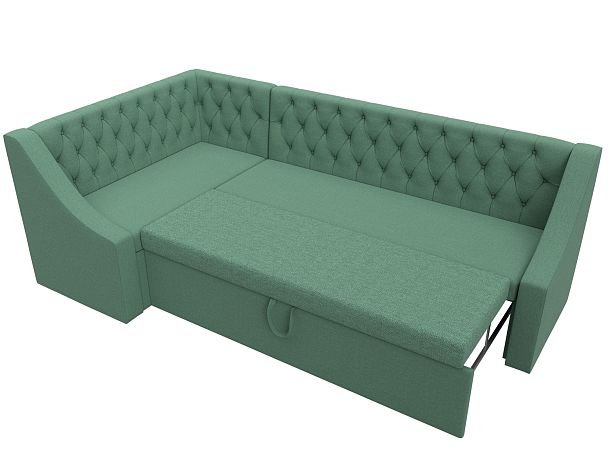 Диван кухонный угловой Мерлин левый угол Рогожка зеленый - Вид 6
