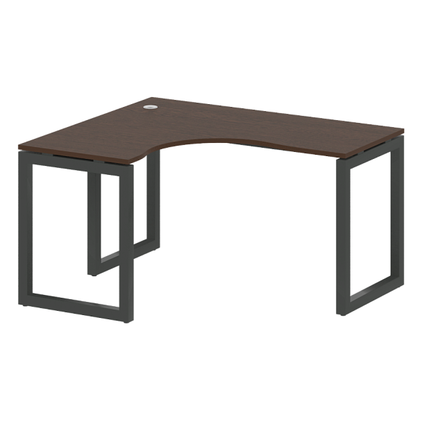 Metal System Quattro Стол криволинейный левый на О-образном м/к 50БО.СА-3 (L) Венге/Антрацит металл 1400*1200*750 - Вид 1