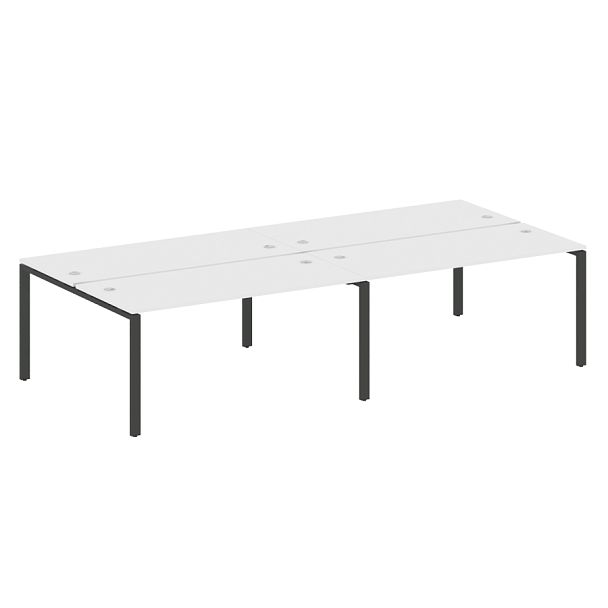 Metal System Р. ст. на 4 раб. места на П-образном м/к БП.СМ-4.4 Белый/Антрацит металл 3200*1475*750 - Вид 1