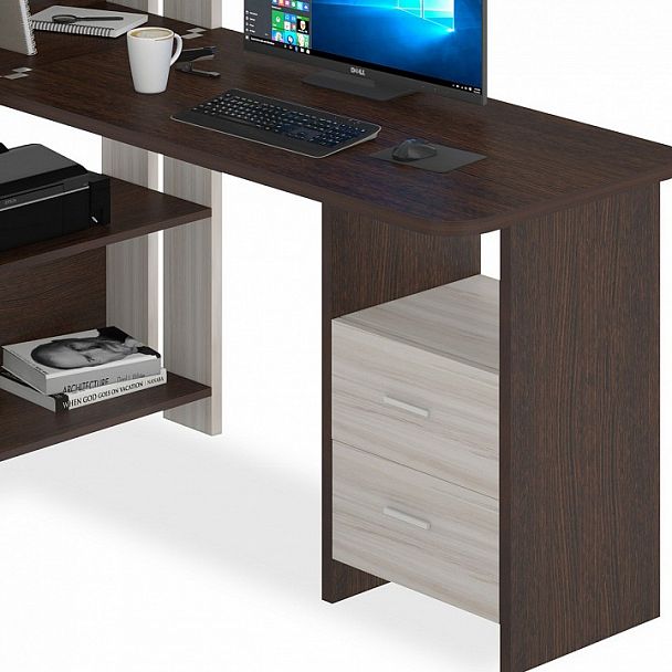 Стол компьютерный Домино Lite СТЛ-ОВ+С120Р Венге/Карамель - Вид 3