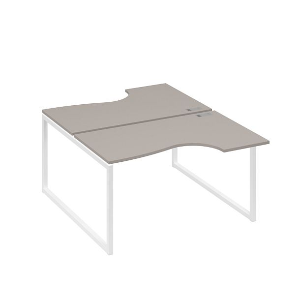 Рабочая станция каркас QUATTRO (2х140) столы Классика A4 А4 Б4 184 БП мокко премиум / металлокаркас белый - Вид 1