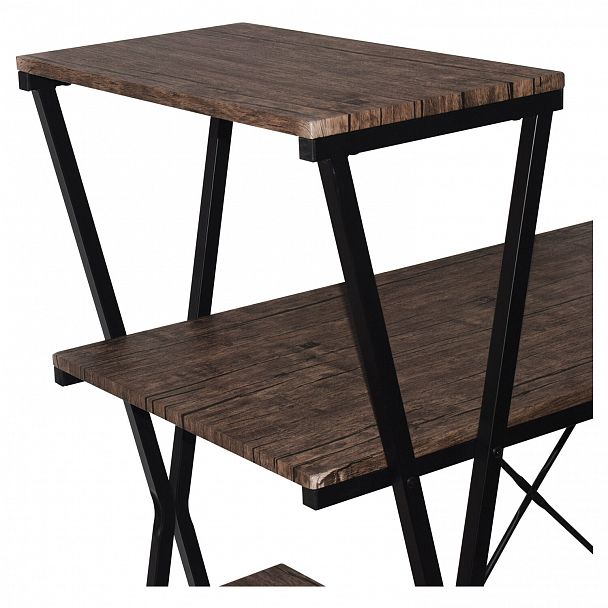 Стол на металлокаркасе BRABIX "LOFT CD-004", 1200х535х1110 мм, 3 полки, цвет морёный дуб, 641218 - Вид 6