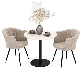 Обеденная группа Sheffilton SHT-DS316 дуб беленый/черный муар/милк - Фото предпросмотра