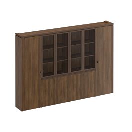 Шкаф комбинированный узкий со стеклом 2 шт. для одежды Mark-II МК 390 орех тоскана - Фото предпросмотра