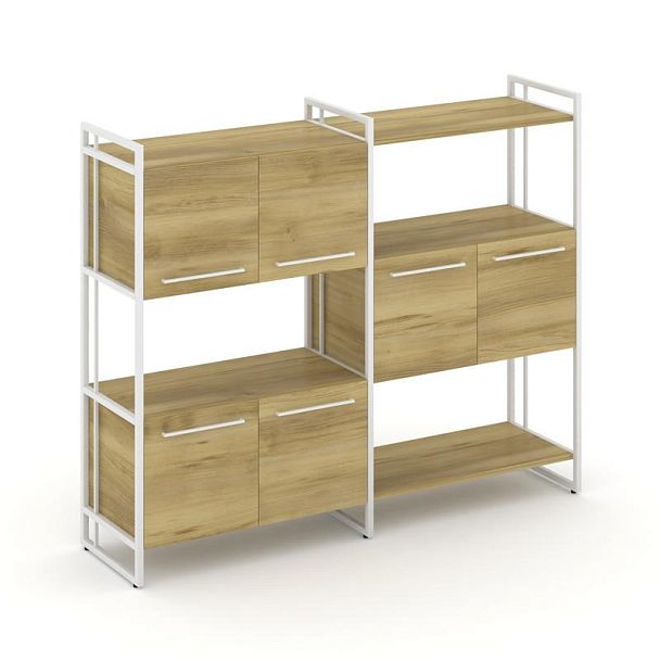 Rift Шкаф комбинированый RF.NS-004 Дуб Винченцо/Металл Белый 1576*396*1286 - Вид 1