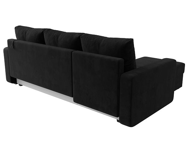 Диван угловой Ливерпуль Лайт левый угол Велюр черный - Вид 6