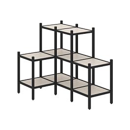 Loft Угловой внутренний стеллаж наборный VR.L-37 Денвер светлый/Чёрный металл 862*1278*1047 - Фото предпросмотра