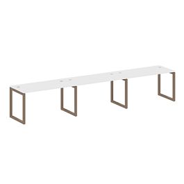 Metal System Quattro Р. ст. на 3 раб. места на О-образном м/к 50БО.СМ-3.3 Белый/Мокко металл 4200*720*750 - Фото предпросмотра