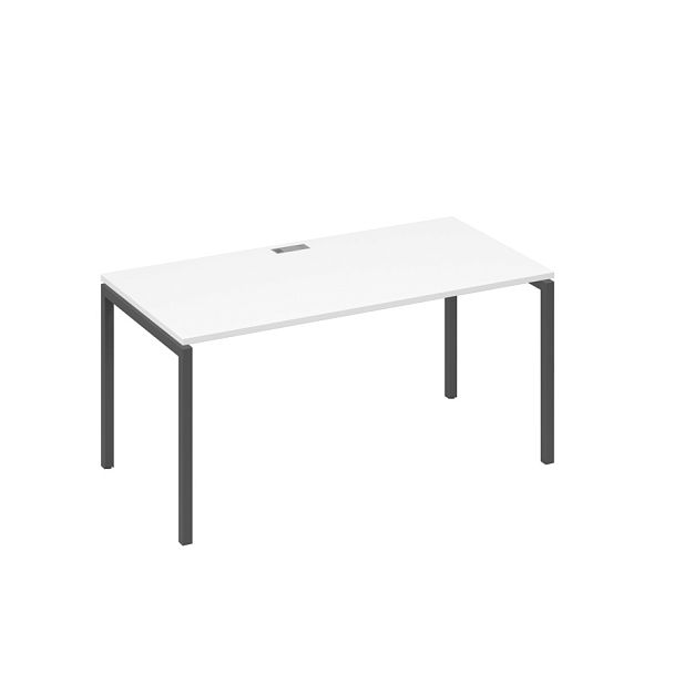 Стол письменный на металлокаркасе DUE A4 А4 Б2 025 БП белый премиум / металлокаркас антрацит - Вид 1