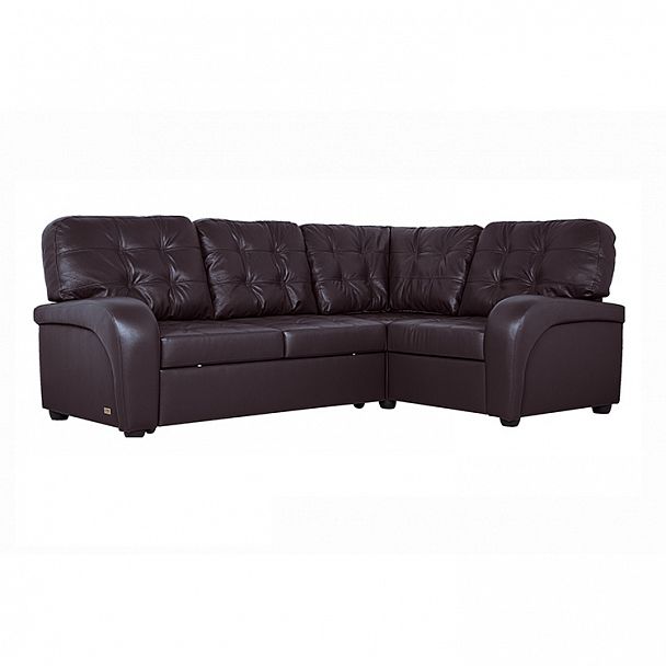 Угловой диван "Сидней с тумбой" в коже - Вид 1