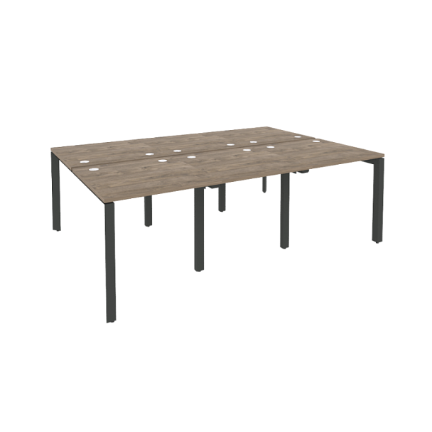 Onix Рабочая станция на П-образном м/к O.MP-D.RS-6.0.8 Тиквуд темный/Антрацит металл 2340*1635*750 - Вид 1