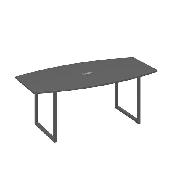Стол переговорный 200 с металлокаркасом QUATTRO A4 А4 Б4 113 БП антрацит премиум / металлокаркас антрацит - Вид 1