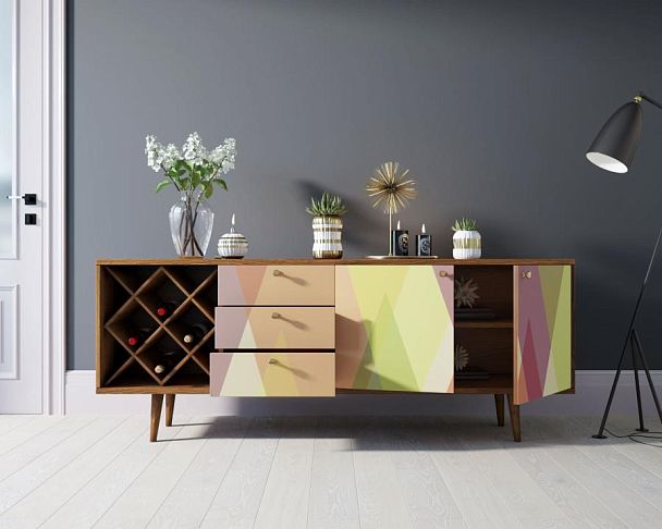 Комод Berber удлиненный с бутылочницей 16 принт арт BB15/Print_16 - Вид 2