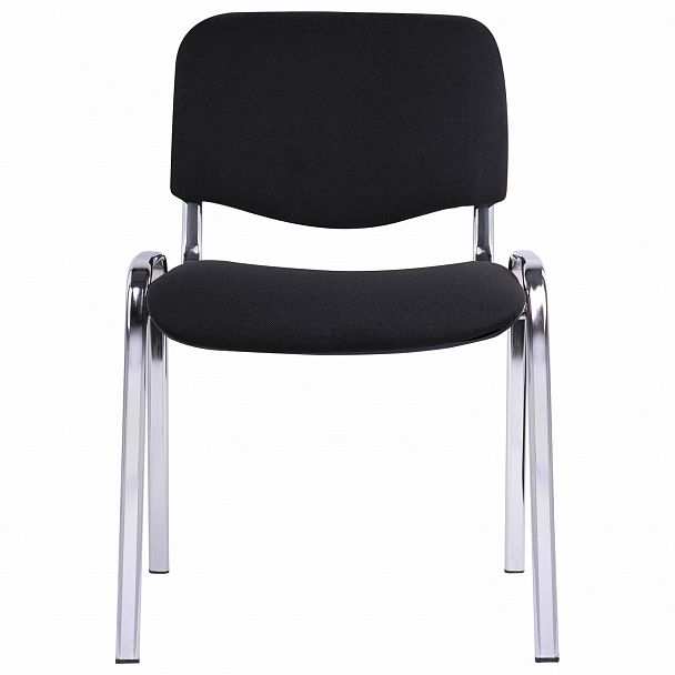 Стул для персонала и посетителей "ИЗО", хромированный каркас, ткань черная С-11, В-14 - Вид 5