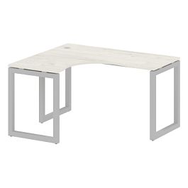 Metal System Quattro Стол криволинейный левый на О-образном м/к 50БО.СА-3 (L) Дуб наварра/Серый металл 1400*1200*750 - Фото предпросмотра