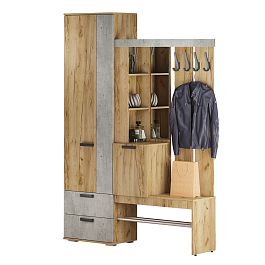 Прихожая "Трамп" (1500*2176*372) крафт/бетон - Фото предпросмотра