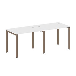 Metal System Р. ст. на 2 раб. места на П-образном м/к БП.СМ-2.1 Белый/Мокко металл 2000*720*750 - Фото предпросмотра