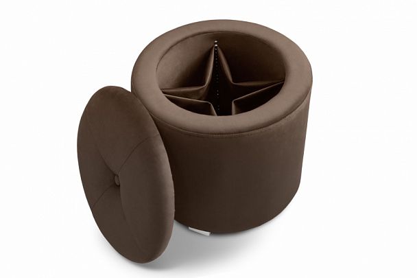 Пуф "Круглый" коричневый - Вид 1