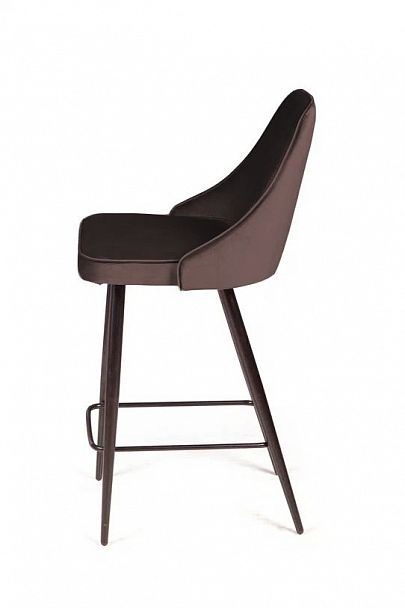 Стул полубарный Oliver, бархат антрацит 14/ чёрный конус - Вид 4