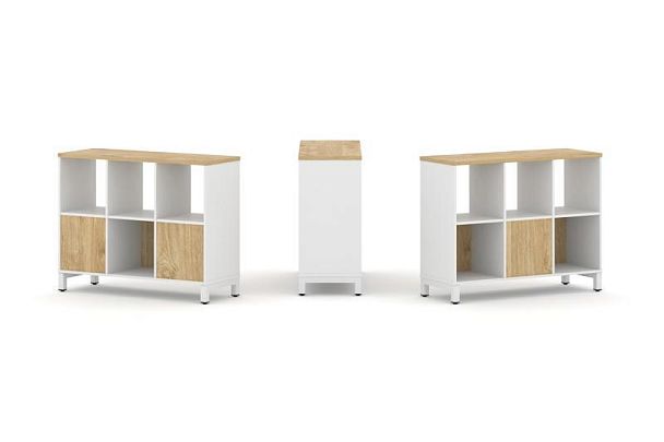 Style Project Набор стеллажа 2-х сторон., 2 яр. SN.NSD-231 Белый/Тиквуд Светлый/Металл Белый 1121*40 - Вид 1