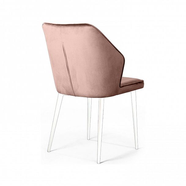 Стул Berg, бархат бежевый 5 / белый конус - Вид 4
