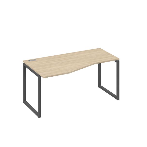 Стол эргономичный левый "Техно" на металлокаркасе QUATTRO A4 А4 Б4 065 БП дуб скандинавский / металлокаркас антрацит - Вид 1
