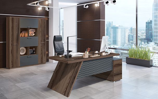 Стол письменный правый Irvin 202x90x78 дезира тёмная - Вид 2