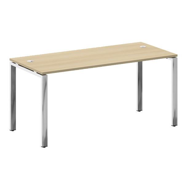 Metal System Direct Стол рабочий руководителя на П-обр. м/к БП.СРР-4.7 Акация/Нерж. сталь 1600*720*750 - Вид 1