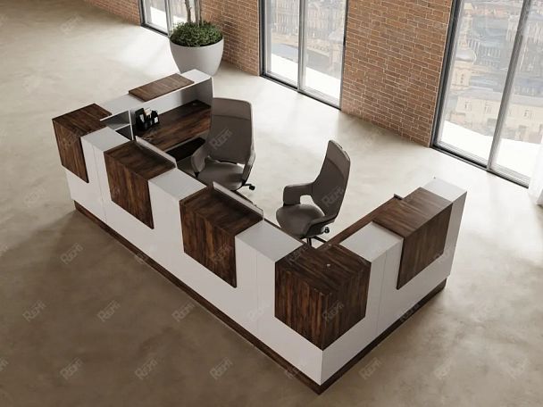 RTD081-120-SH ТАНДЕМ / TANDEM Стойка ресепшн 1-120 1200х700х1200 Таксония шоколадная - Вид 4