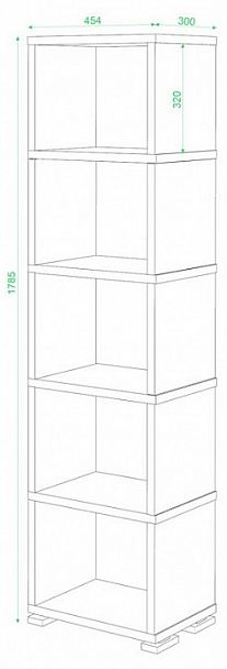 Стеллаж-колонка Домино СБ-15/5 Белый/Нельсон - Вид 3