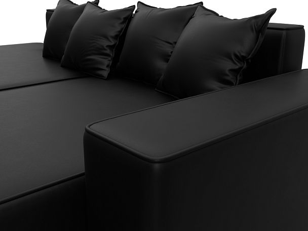 Диван угловой Лига-079 угол правый Экокожа черный - Вид 4