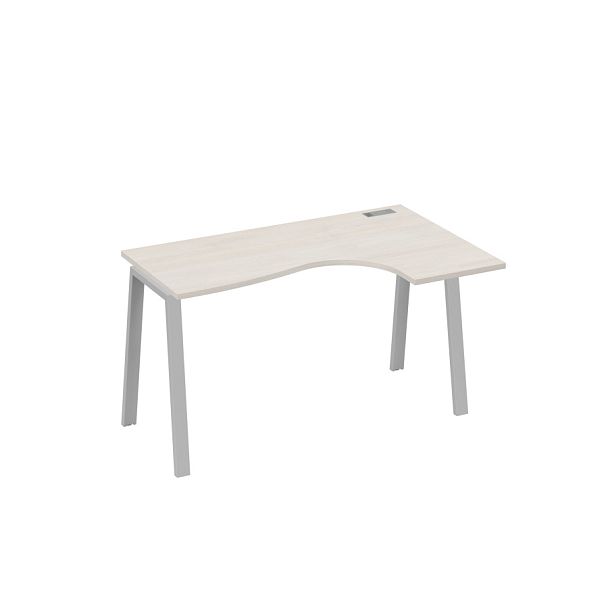 Стол эргономичный правый "Классика" на металлокаркасе TRE A4 А4 Б3 034 БП дуб / металлокаркас серый - Вид 1