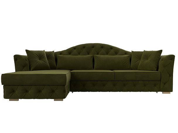 Диван угловой Артис левый угол Микровельвет зеленый - Вид 2