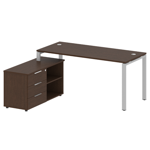 Metal System Р. ст. с тумбой на П-образном м/к БП.РС-СТС-2.4 (L) Венге/Серый металл 1700*1520*750 - Вид 1