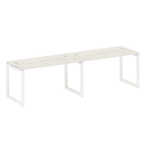 Metal System Quattro Р. ст. на 2 раб. места на О-образном м/к 50БО.СМ-2.3 Дуб наварра/Белый металл 2800*720*750 - Вид 1