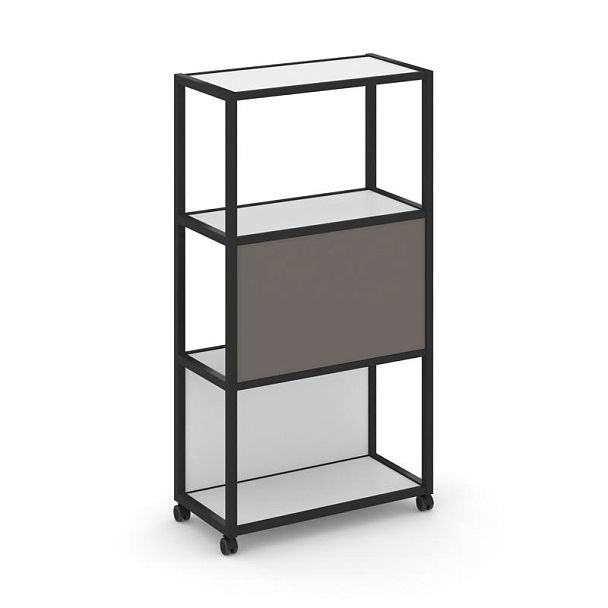 Shelf Mobile Стеллаж 4 уровня 1 секция VR.LT-STK-403.10 Белый Бриллиант/Металл Черный/W-26 1000*400*1523 - Вид 2