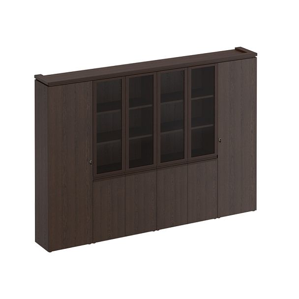 Шкаф комбинированный узкий со стеклом 2 шт. для одежды Mark МК 390 дуб валенсия - Вид 1